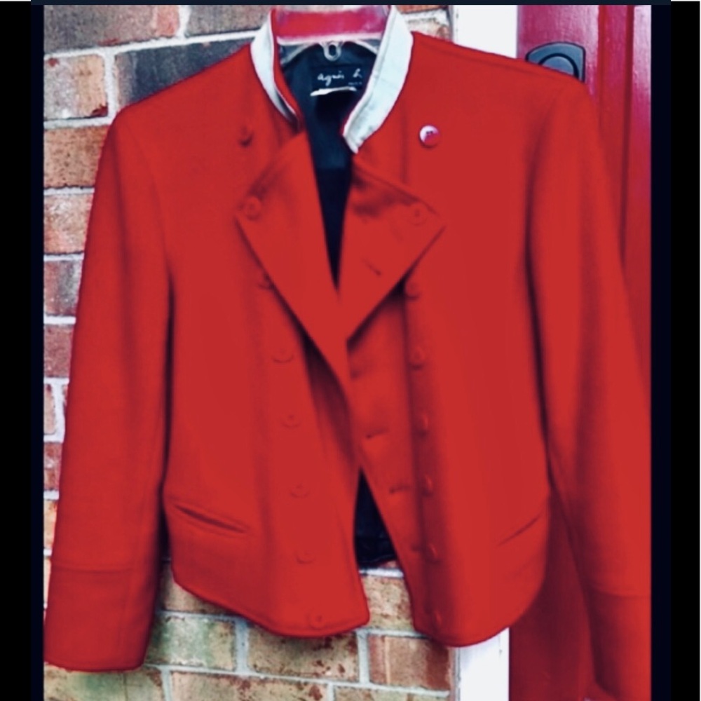agnès b. Sz 1 Paris cropped cashmere bl bolero VINTAGE